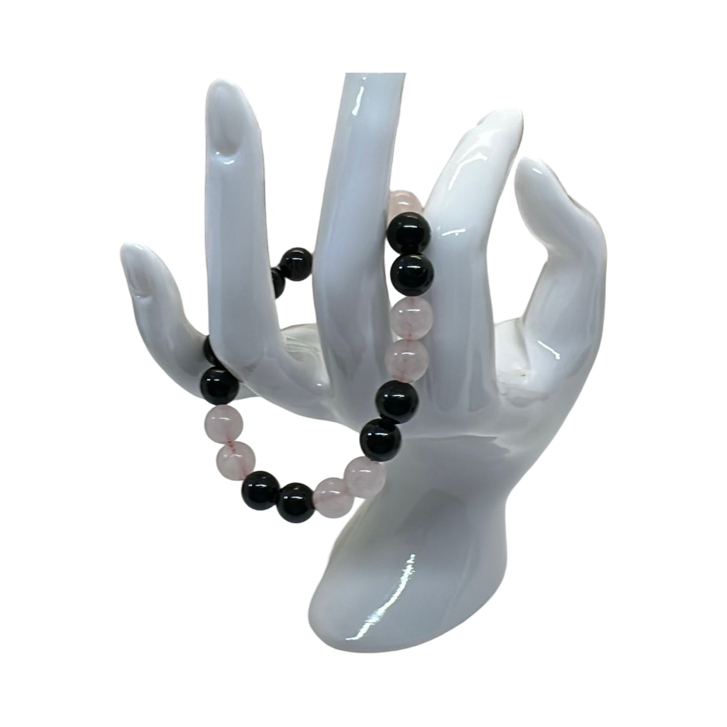 Black Obsidian with Rose Quartz Bracelets - SoulStone Love & Protection